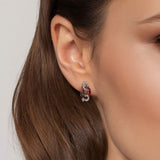 925 Sterling Silver Garnet Bujukan Link Huggie Earrings In-Store