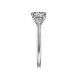 Sunday - 14K White Gold Round 3 Stone Diamond Engagement Ring