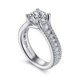 Carver - 14K White Gold Round Diamond Channel Set Engagement Ring