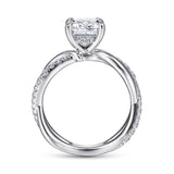 Rhapsody - 14K White Gold Round Twisted Diamond Engagement Ring