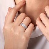Elvette - 14K White Gold Hidden Halo Round Diamond Channel Set Engagement Ring