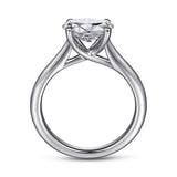 Larissa - 14K White Gold Horizontal Oval Solitaire Engagement Ring