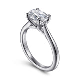 Larissa - 14K White Gold Horizontal Oval Solitaire Engagement Ring