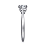 Larissa - 14K White Gold Horizontal Oval Solitaire Engagement Ring