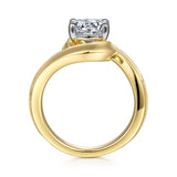 Ezrah - 14K White-Yellow Gold Bypass Round Diamond Engagement Ring