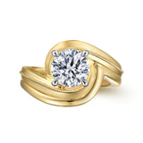 Ezrah - 14K White-Yellow Gold Bypass Round Diamond Engagement Ring