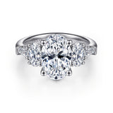 Evie - 18K White Gold Oval Five Stone Diamond Engagement Ring