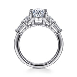 Evie - 18K White Gold Oval Five Stone Diamond Engagement Ring