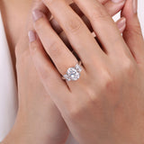 Laynie - 18K White Gold Oval Three Stone Diamond Engagement Ring for a 3 carat Diamond