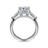 Belma - 18K White Gold Emerald Cut Diamond Channel Set Engagement Ring