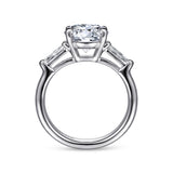 Belma - 18K White Gold Round Three Stone Diamond Engagement Ring