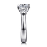 Emme - 14K White Gold Cushion Cut Three Stone Diamond Engagement Ring