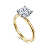 Evelina - 14K White-Yellow Gold Round Diamond Engagement Ring