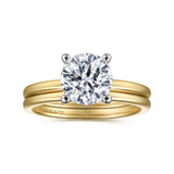 Evelina - 14K White-Yellow Gold Round Diamond Engagement Ring