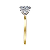 Evelina - 14K White-Yellow Gold Round Diamond Engagement Ring