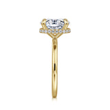 Rainah - 14K Yellow Gold Hidden Halo Oval Diamond Engagement Ring