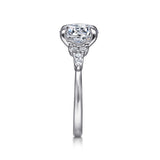 Charlotte - 14K White Gold Twisted Round Diamond Engagement Ring
