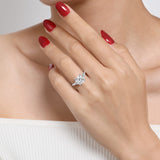 Charlotte - 14K White Gold Twisted Round Diamond Engagement Ring