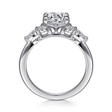 Avah - 14K White Gold Round Diamond Cluster Engagement Ring