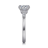 Avah - 14K White Gold Round Diamond Cluster Engagement Ring
