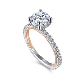 Danita - 14K White-Rose Gold Round Diamond Engagement Ring