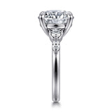 Cian - 14K White Gold Round Five Stone Diamond Engagement Ring