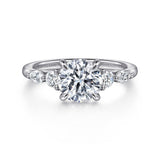 Cian - 14K White Gold Round Five Stone Diamond Engagement Ring