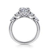 Cian - 14K White Gold Round Five Stone Diamond Engagement Ring