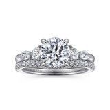 Cian - 14K White Gold Round Five Stone Diamond Engagement Ring