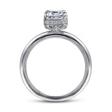 Catallina - 14K White Gold Emerald Cut Halo Diamond Engagement Ring