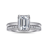 Catallina - 14K White Gold Emerald Cut Halo Diamond Engagement Ring