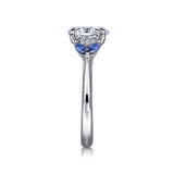 Dani 14K White Gold Oval Diamond and Sapphire Engagement Ring