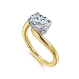 Delphi - 14K White-Yellow Gold Bypass Oval Diamond Engagement Ring In-Store