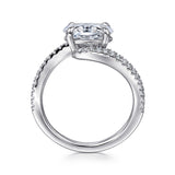 Aiva - 14K White Gold Bypass Oval Diamond Engagement Ring