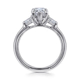 Louann - 14K White Gold Pear Shape Three Stone Diamond Engagement Ring