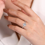 Louann - 14K White Gold Pear Shape Three Stone Diamond Engagement Ring