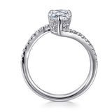 Leina - 14K White Gold Pear Shape Hidden Halo Bypass Engagement Ring