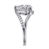 Leina - 14K White Gold Pear Shape Hidden Halo Bypass Engagement Ring