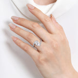 Leina - 14K White Gold Pear Shape Hidden Halo Bypass Engagement Ring