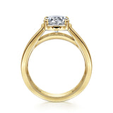 Dennise - 14K Yellow Gold Wide Band Round Diamond Engagement Ring