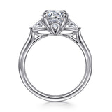 Reema - 14K White Gold Three Stone Round Diamond Engagement Ring