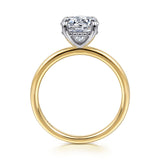 Grasey - 14K White & Yellow Gold Round Solitaire Engagement Ring