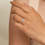 Grasey - 14K White & Yellow Gold Round Solitaire Engagement Ring