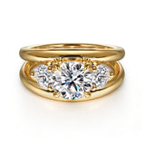 Danni - 14K Yellow Gold Round Three Stone Diamond Engagement Ring