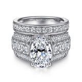 Kera - 14K White Gold Oval Diamond Engagement Ring