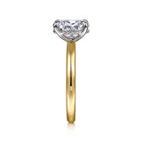 Grasey - 14K White-Yellow Gold Oval Diamond Engagement Ring