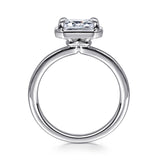 Linen - 14K White Gold Emerald Cut Diamond Engagement Ring