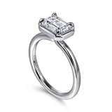 Linen - 14K White Gold Emerald Cut Diamond Engagement Ring