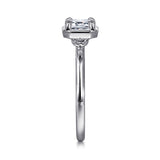 Linen - 14K White Gold Emerald Cut Diamond Engagement Ring
