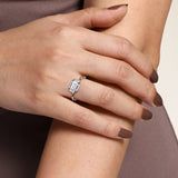 Linen - 14K White Gold Emerald Cut Diamond Engagement Ring